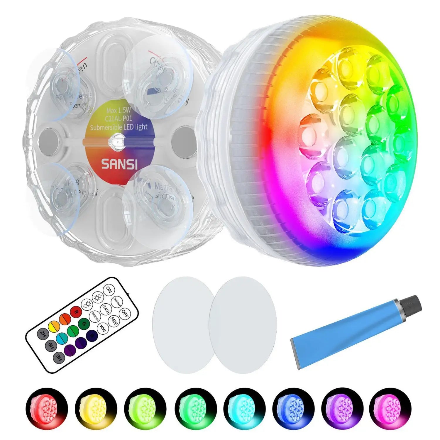 Outdoor LED Lights Waterproof RGB Pool Lamp with 20-Hour Runtime